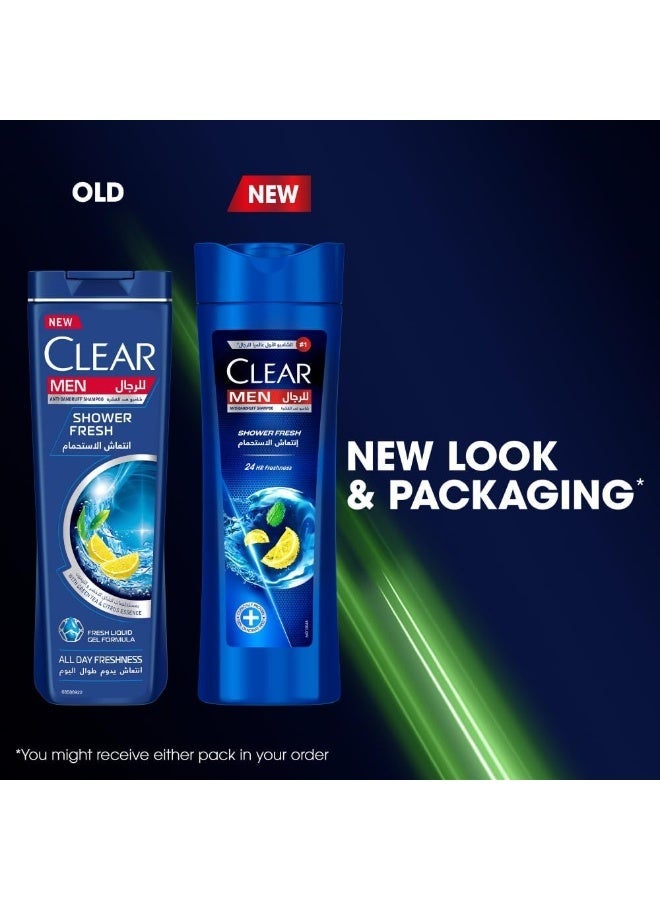 CLEAR Shampoo for men, anti dandruff shampoo, Shower Fresh, 24 hr freshness, 400ml , (Pack of 2 ) - Image 4
