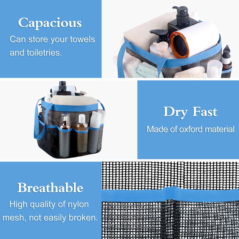Attmu 2 Pack Mesh Shower Caddy Portable, Quick Dry Hanging Shower Tote Bag for College Dorm Room Essentials, Large Capacity Shower Caddy Dorm for Bathroom Gym Swimming - Image 2