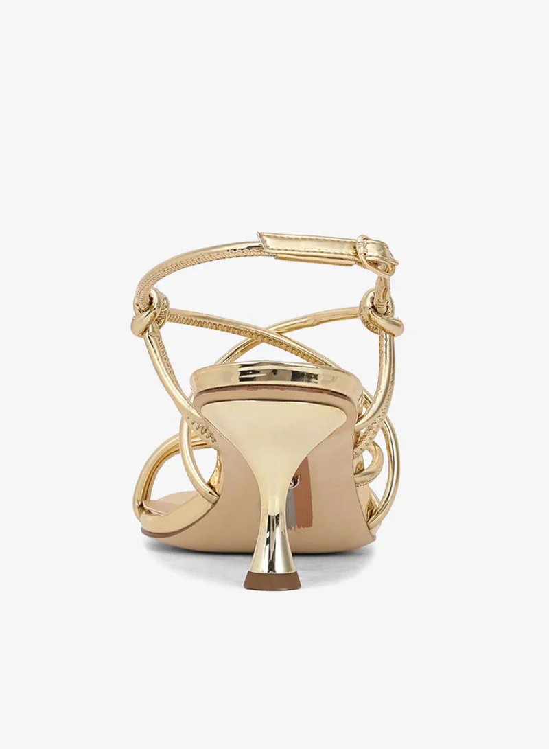 Sam Edelman GOLD Riana Strappy Heel Sandal for Women | Best Price UAE