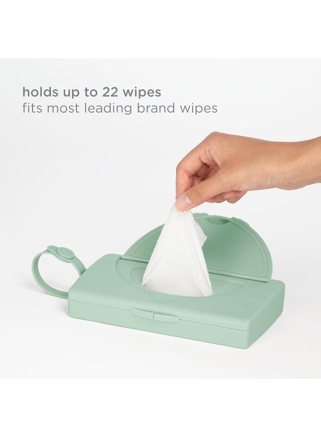 Ubbi On-The-Go Baby Wipes Dispenser, Portable Wipes Container for Travel, Diaper Bag Accessory Must Have for Newborns, Reusable Wipes Holder, Sage Green - Image 5