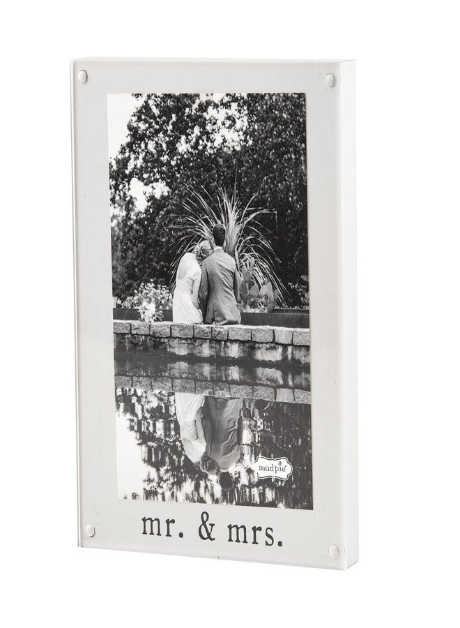 Mud Pie Acrylic Mr And Mrs Frame, White - Image 1