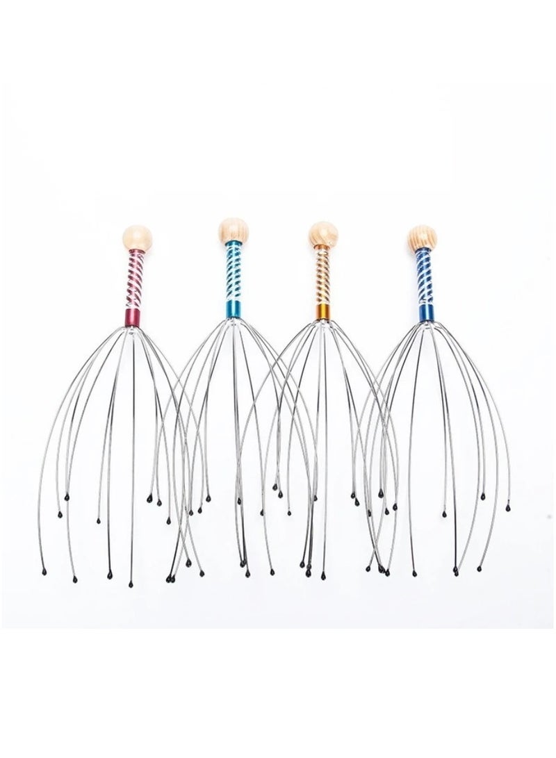 4 قطع جهاز تدليك لاسترخاء الرأس وفروة الرأس لجميع الأعمار مضاد للقلق والتوتر - Image 1