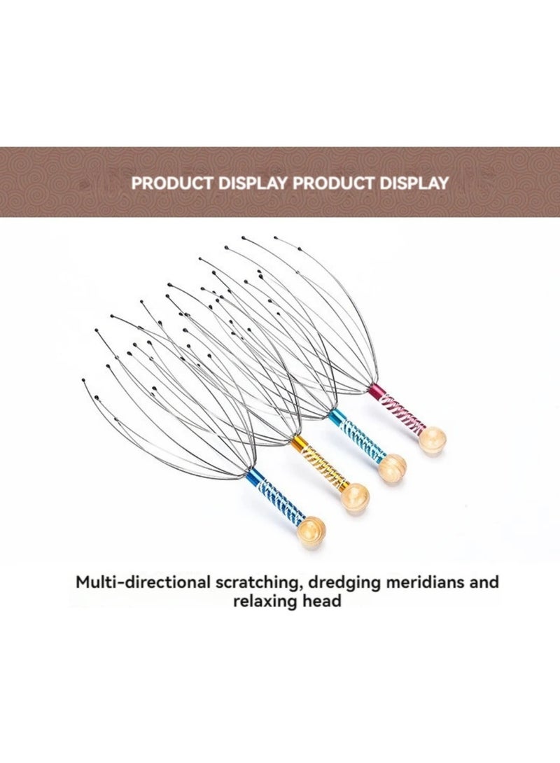 4 قطع جهاز تدليك لاسترخاء الرأس وفروة الرأس لجميع الأعمار مضاد للقلق والتوتر - Image 3