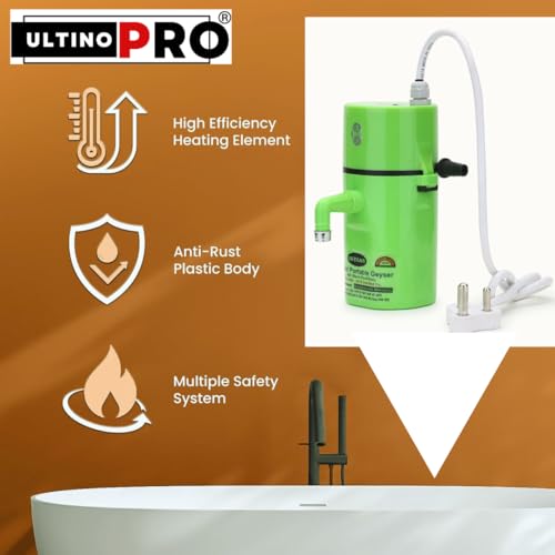 UltinoPro Instant Electric Portable Geyser || ABS Body- Shock Proof || Electric Saving|| (20YEAR REPLACEMENT WARRANTY) (Green) - Image 5