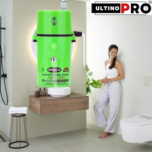 UltinoPro Instant Electric Portable Geyser || ABS Body- Shock Proof || Electric Saving|| (20YEAR REPLACEMENT WARRANTY) (Green) - Image 2