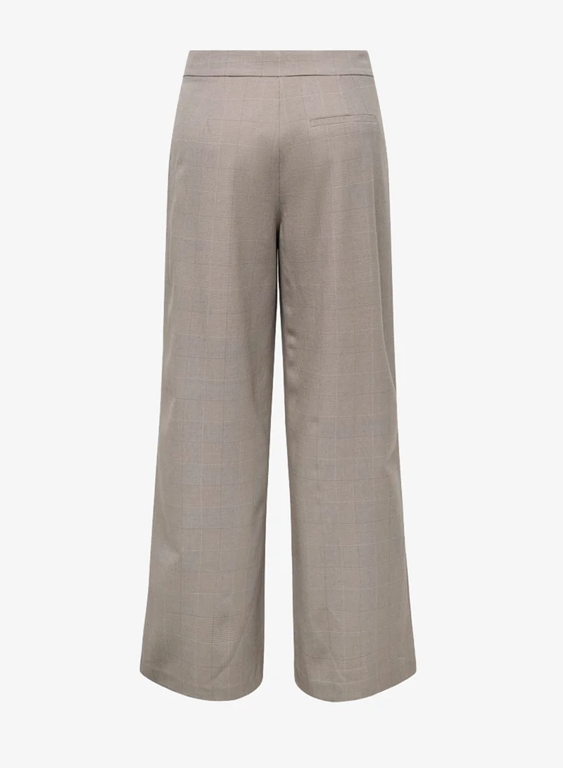 Only Onlravi  Pleat Check Wide Leg Pant