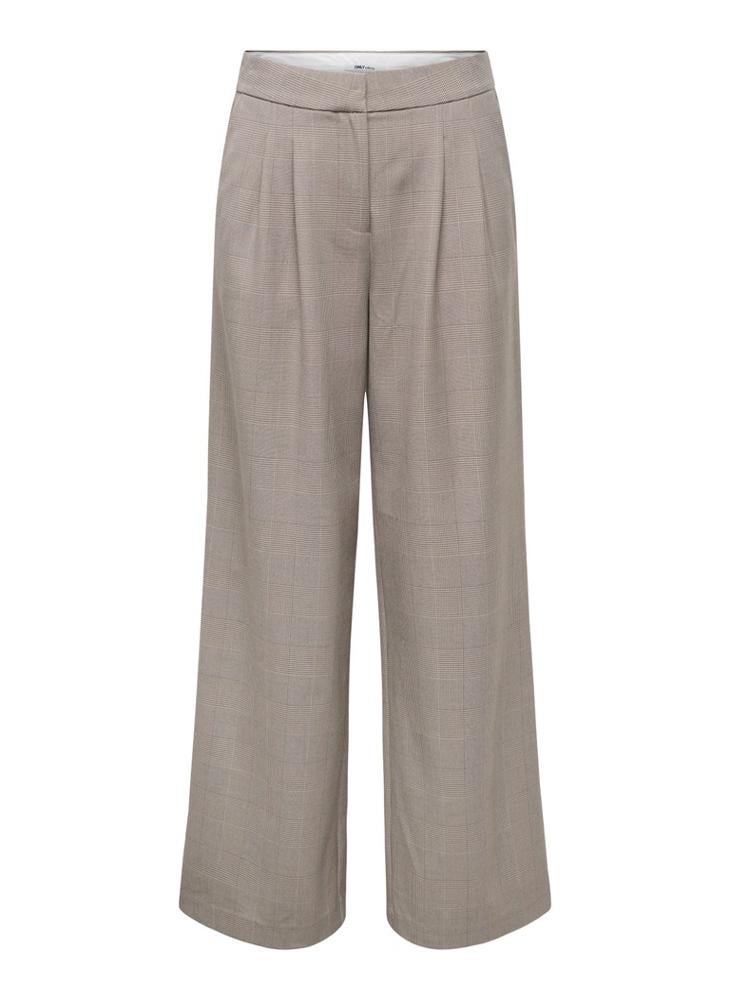 ONLY Onlravi  Pleat Check Wide Leg Pant - Image 1