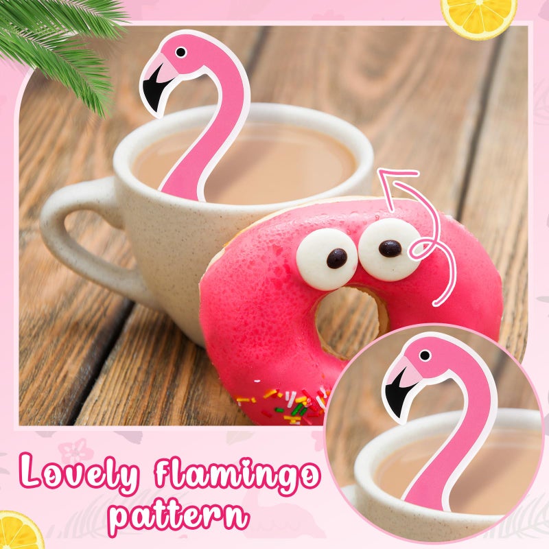 Marspark 48 Pieces Flamingo Cupcake Toppers Picks Cake Decorations Flamingo Cake Topper for Baby Shower Birthday Party Flamingo Theme Party - Image 4