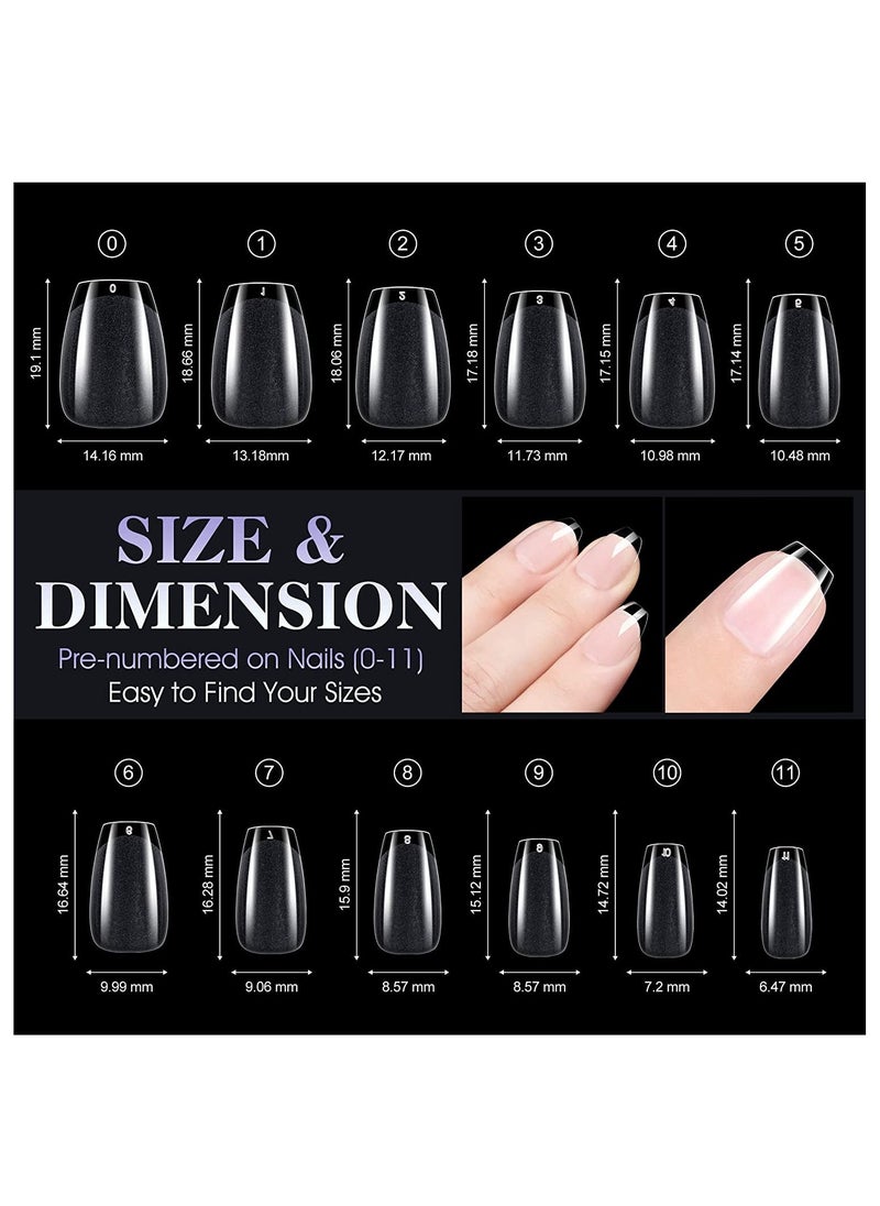 Remy Belle XS Soft Gel Nail Tips Coffin 240 Pcs of 12 sizes Kit  - Image 5