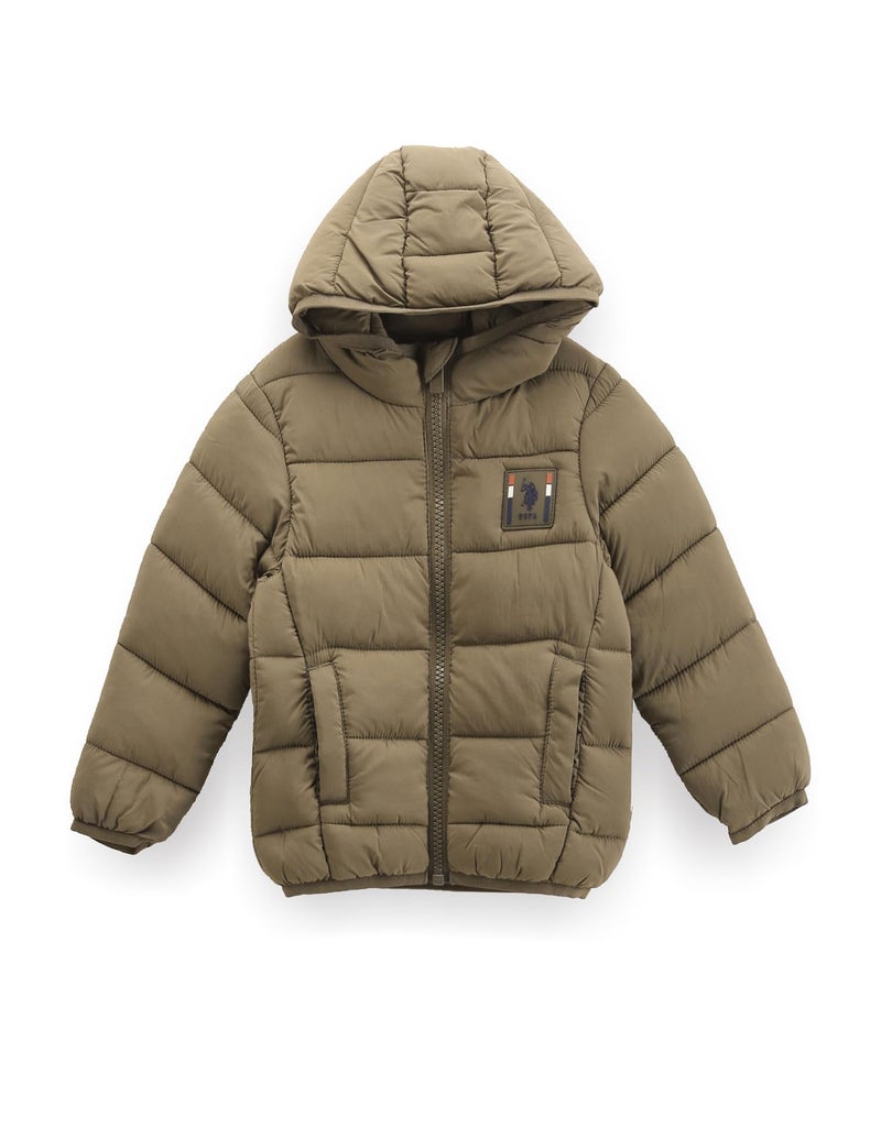 U.S. Polo Assn. Kids Regular fit Nylon Hooded Jackets (UKJCK0160_Green_12M) - Image 4