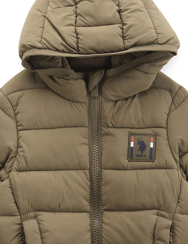 U.S. Polo Assn. Kids Regular fit Nylon Hooded Jackets (UKJCK0160_Green_12M) - Image 3