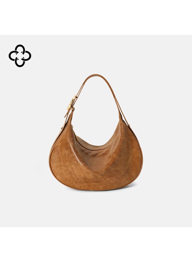 Cassile Women's Handbag, Top-layer Cowhide, Crescent Moon Design, Underarm Crossbody Bag, Birthday And New Year Gift For Wife, Practical Present - Image 4