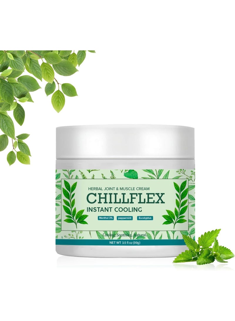 Herbal Chillflex Instant Cooling Instant Cream, 100 g Chillflex Menthol Soothing Cream, Instant Cooling Cream, Instant Cooling Relief Cream, Joint Activities throughout the Body - Image 2