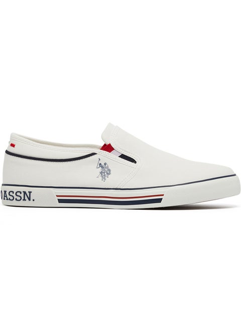 Men's White Low-Top Sneakers - Lightweight Slip-On Design