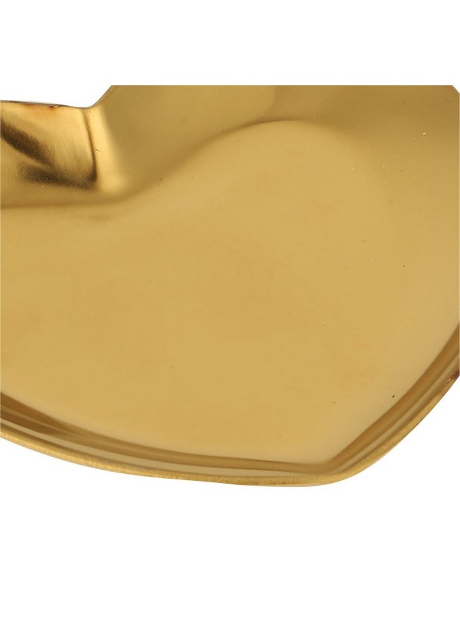 ZJchao - Nail Palette Makeup Palette Nail Palette Heart Shaped Art Palette Stainless Steel Makeup Mixing Palette Makeup Diy Paint Color Mixing Tray Nail Art Palette Resin(Gold) - Image 1
