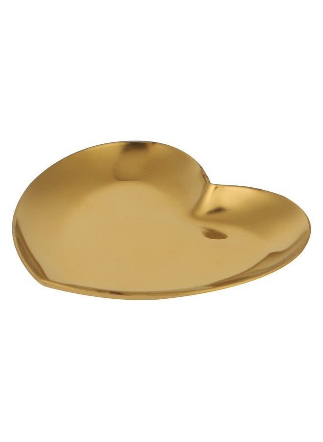 ZJchao - Nail Palette Makeup Palette Nail Palette Heart Shaped Art Palette Stainless Steel Makeup Mixing Palette Makeup Diy Paint Color Mixing Tray Nail Art Palette Resin(Gold) - Image 1