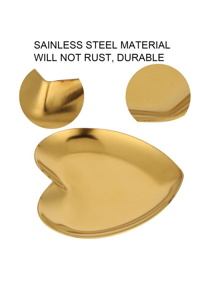 ZJchao - Nail Palette Makeup Palette Nail Palette Heart Shaped Art Palette Stainless Steel Makeup Mixing Palette Makeup Diy Paint Color Mixing Tray Nail Art Palette Resin(Gold) - Image 1