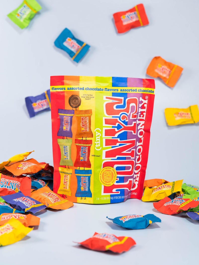 Tony’s Chocolonely Assorted Chocolate Candy Pieces, Belgian Milk & Dark Chocolate, Caramel Sea Salt, Almond Sea Salt, Honey Almond Nougat, Pretzel Toffee, Made From Quality Fairtrade Cocoa, 4.44 Oz - Image 2