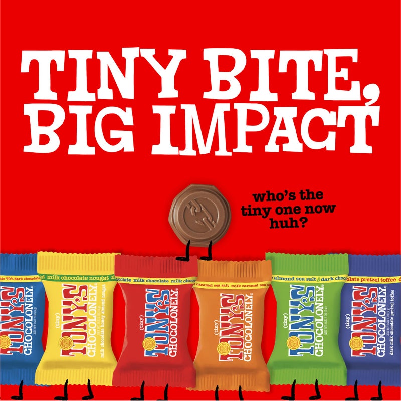 Tony’s Chocolonely Assorted Chocolate Candy Pieces, Belgian Milk & Dark Chocolate, Caramel Sea Salt, Almond Sea Salt, Honey Almond Nougat, Pretzel Toffee, Made From Quality Fairtrade Cocoa, 4.44 Oz - Image 4