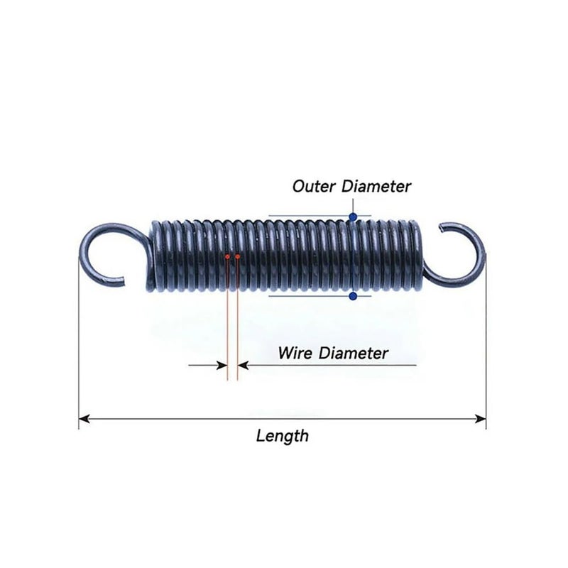 Stainless Steel Spring, Metal Springs 2pcs Wire Dia 2mm Tension Spring with Open Hook OD 10-17mm Expand Spring Pullback Spring Long 30-100mm(2x14mm (2pcs),100mm) - Image 3
