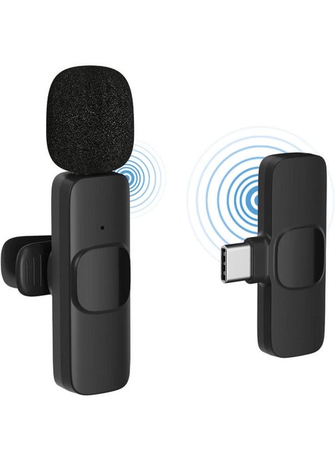 Wireless Lavalier Microphone for USB Type C,Plug-Play Lapel Clip-on Mini Mic for YouTube Facebook TikTok Live Stream VLOG Video Interview Recording-Noise Reduction,Auto-syncs,No APP & Bluetooth Needed