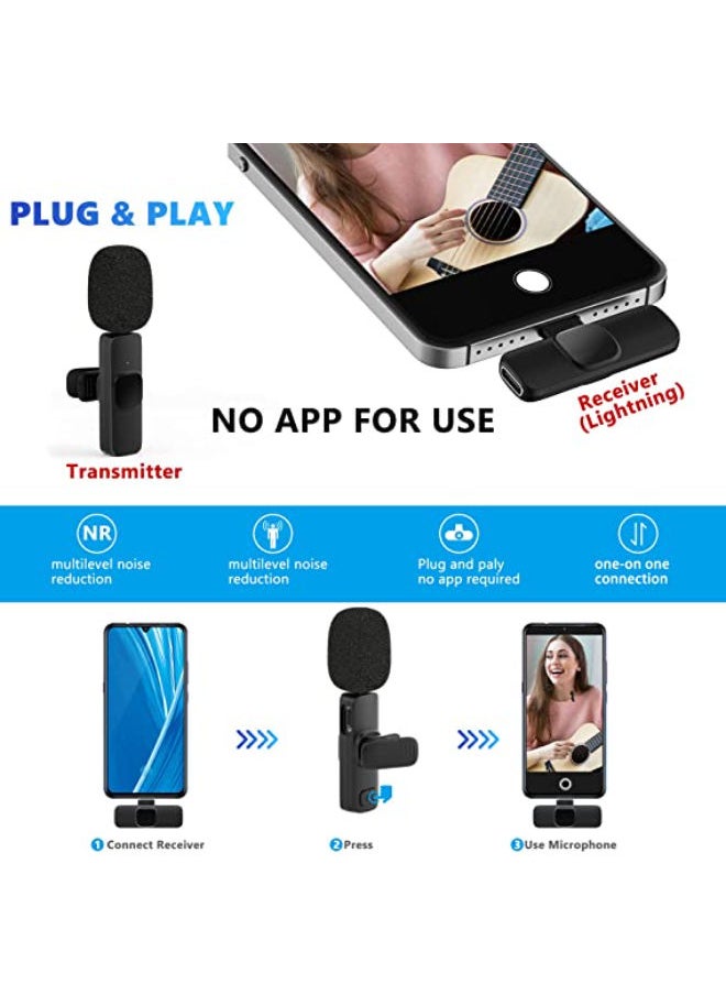 Wireless Lavalier Microphone for USB Type C,Plug-Play Lapel Clip-on Mini Mic for YouTube Facebook TikTok Live Stream VLOG Video Interview Recording-Noise Reduction,Auto-syncs,No APP & Bluetooth Needed