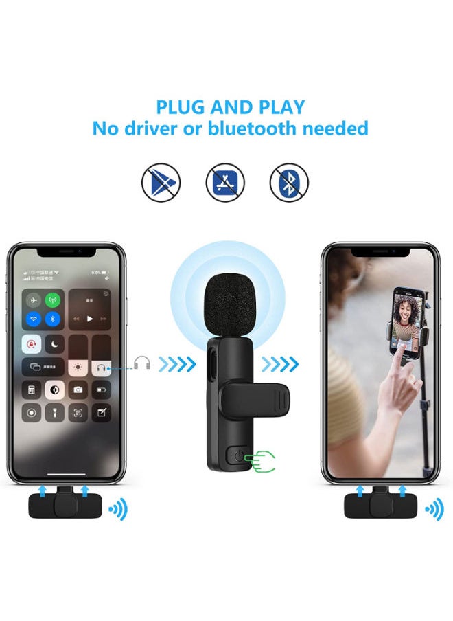 Wireless Lavalier Microphone for USB Type C,Plug-Play Lapel Clip-on Mini Mic for YouTube Facebook TikTok Live Stream VLOG Video Interview Recording-Noise Reduction,Auto-syncs,No APP & Bluetooth Needed
