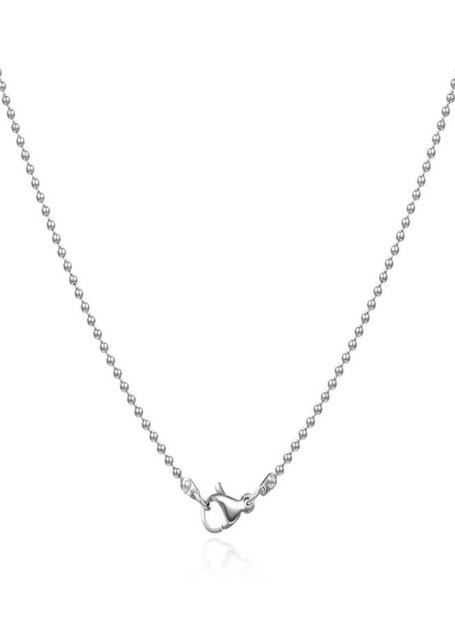 Adabele 2pcs 304 Grade Surgical Stainless Steel 18 Inch Beaded Ball Chain Necklace 1.5mm Thin Dainty Hypoallergenic Women Neck Chain SK4-B18 - Image 2