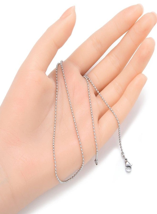 Adabele 2pcs 304 Grade Surgical Stainless Steel 18 Inch Beaded Ball Chain Necklace 1.5mm Thin Dainty Hypoallergenic Women Neck Chain SK4-B18 - Image 3