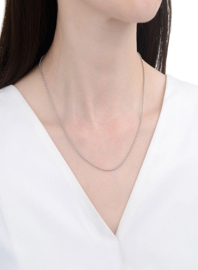 Adabele 2pcs 304 Grade Surgical Stainless Steel 18 Inch Beaded Ball Chain Necklace 1.5mm Thin Dainty Hypoallergenic Women Neck Chain SK4-B18 - Image 4