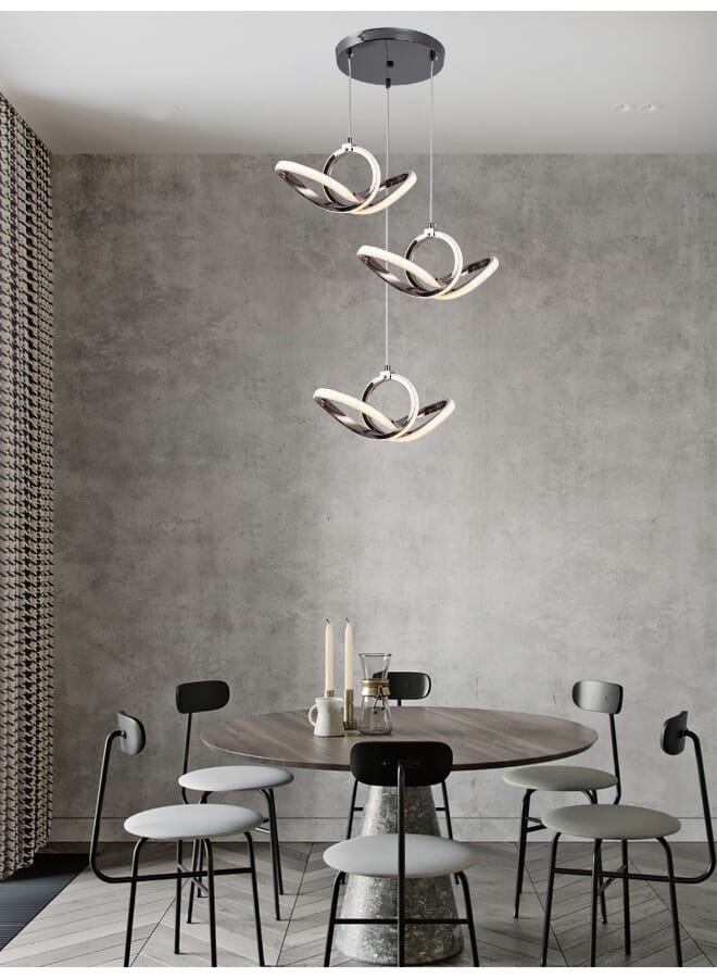 Best Power Modern LED Chandelier 6546-3 with 3 Pendants – 3 Lighting Modes, 60W – 90CM Adjustable Hanging Light for Living Room, Dining, Bedroom - Image 3