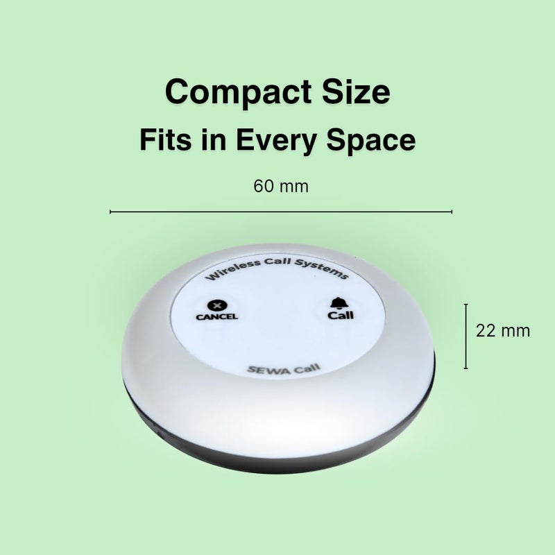 SEWACall Wireless Call Bell System for Restaurant Offices Doctors Hospitals Waiter Call Systems Office Boy Call Bell100 PlugPlay 12 Call ons and 1 Display - Image 3