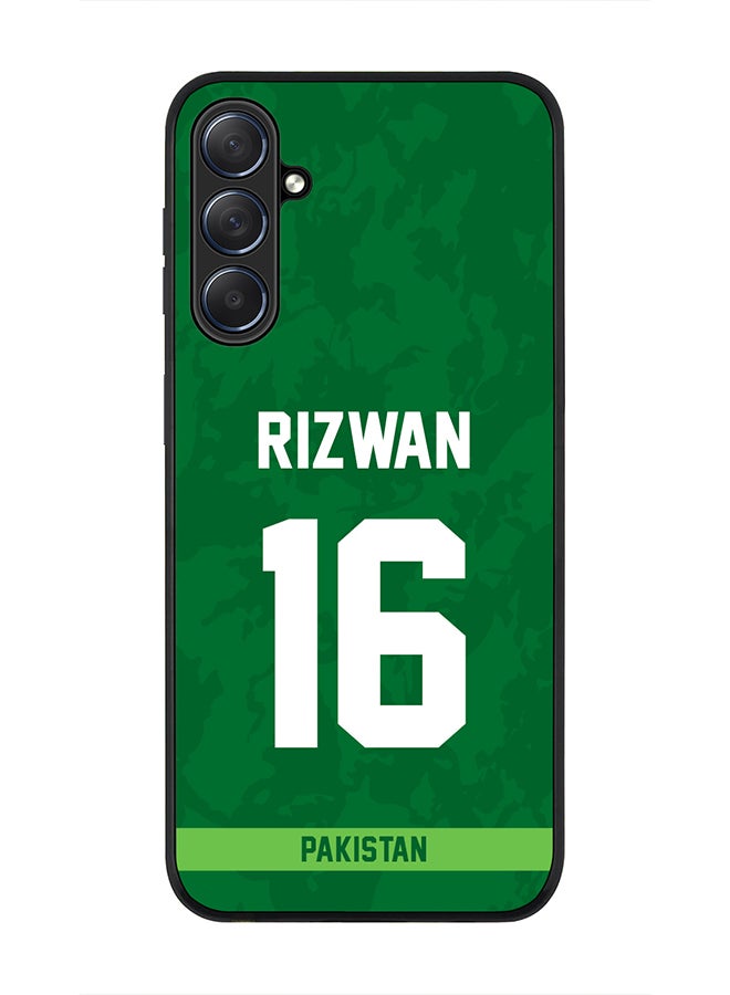 Stylizedd Cover for Samsung Galaxy M54 5G Case, Rugged Black Slim fit Flexible Thin Protective Phone Cases - Player Name - Mohammad Rizwan, Jersey Number- 16 - Image 1