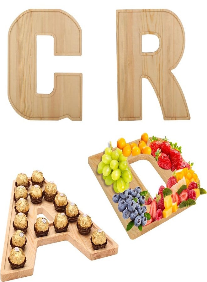 MRPAPA GRAD Wooden Charcuterie Boards 4PCS Letter 12Inch GRAD Serving Tray 2025 Graduation Wood Platter Decorative Snack Dish Plates for Graduation Party Decorations Supplies (Wood-4PCS) - Image 1