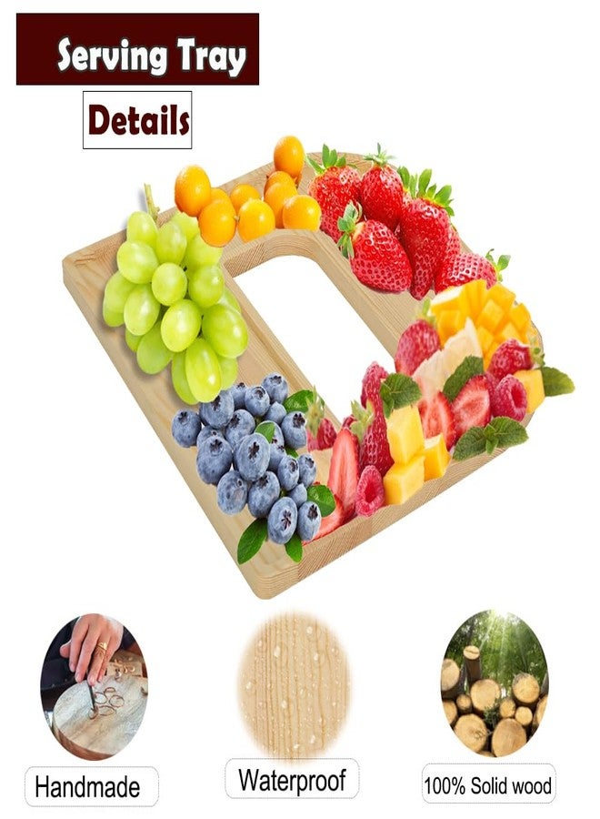 MRPAPA GRAD Wooden Charcuterie Boards 4PCS Letter 12Inch GRAD Serving Tray 2025 Graduation Wood Platter Decorative Snack Dish Plates for Graduation Party Decorations Supplies (Wood-4PCS) - Image 2