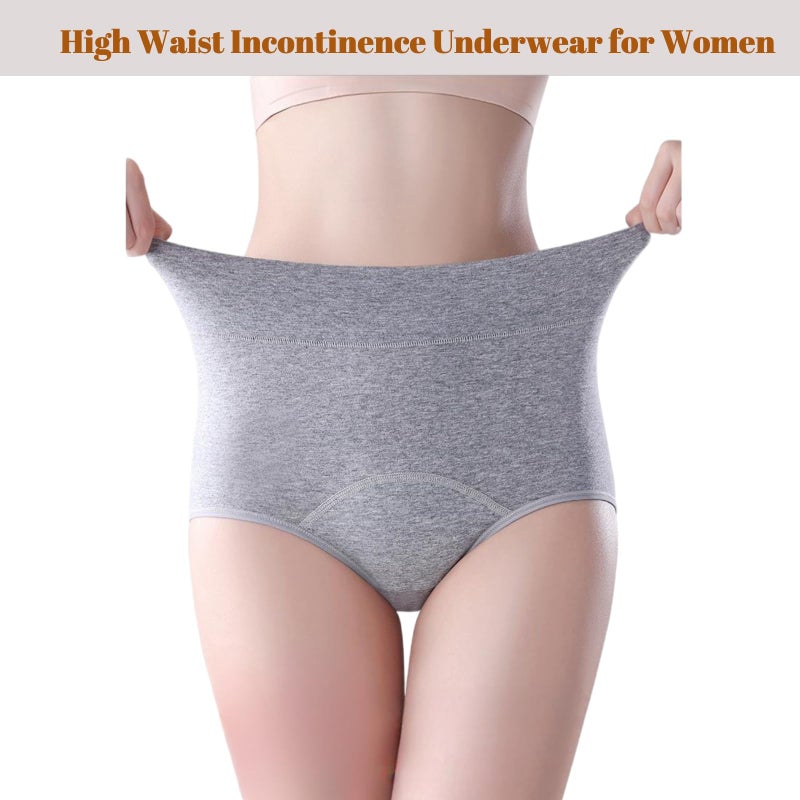 Lmaray 3 Pack Women's Incontinence Underwear Washable, Double Elastic High Waist Adult Incontinence Protective Briefs, Reusable for Light Bladder Leakage(XL-Waist: 26.0''~40.2'') - Image 4