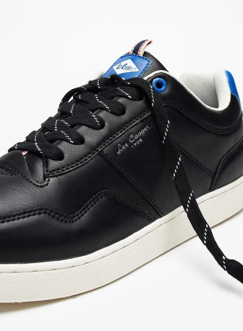 Lee Cooper Men's Low Ankle Sneakers with Lace-Up Closure Black