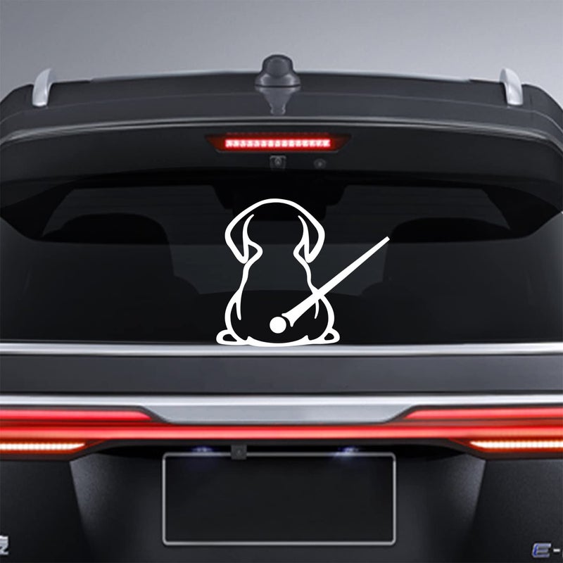 Dreothy Brand Waterproof Dog Decal Vinyl Sticker for Car Rear Window Moving Tail White 885 x 1063in - Image 3