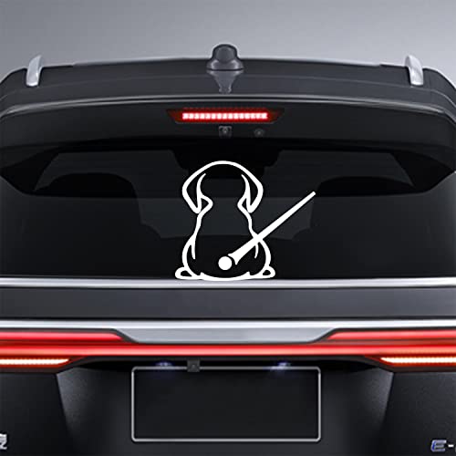 Dreothy Brand Waterproof Dog Decal Vinyl Sticker for Car Rear Window Moving Tail White 885 x 1063in - Image 1