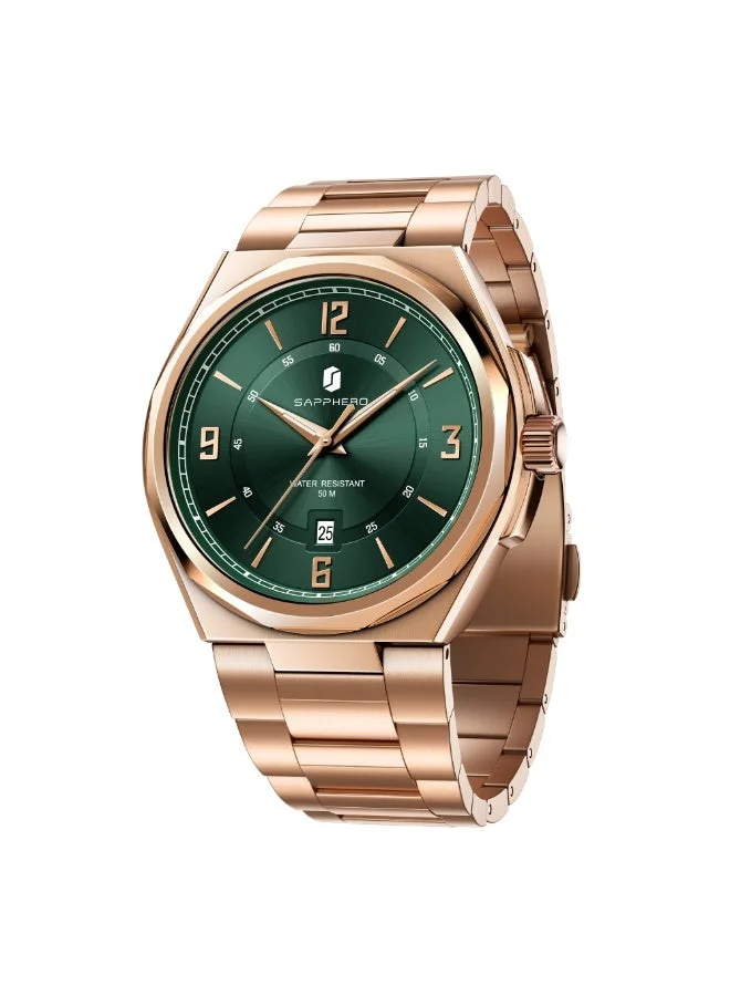 Sapphero SAPPHERO Watches for Men Arabic Numeral Dial Quartz Wristwatch 50M Waterproof Luminous Watches Mens Watch Work Sport Casual Dress Watch with Stainless Steel Strap Elegant Gifts for Men