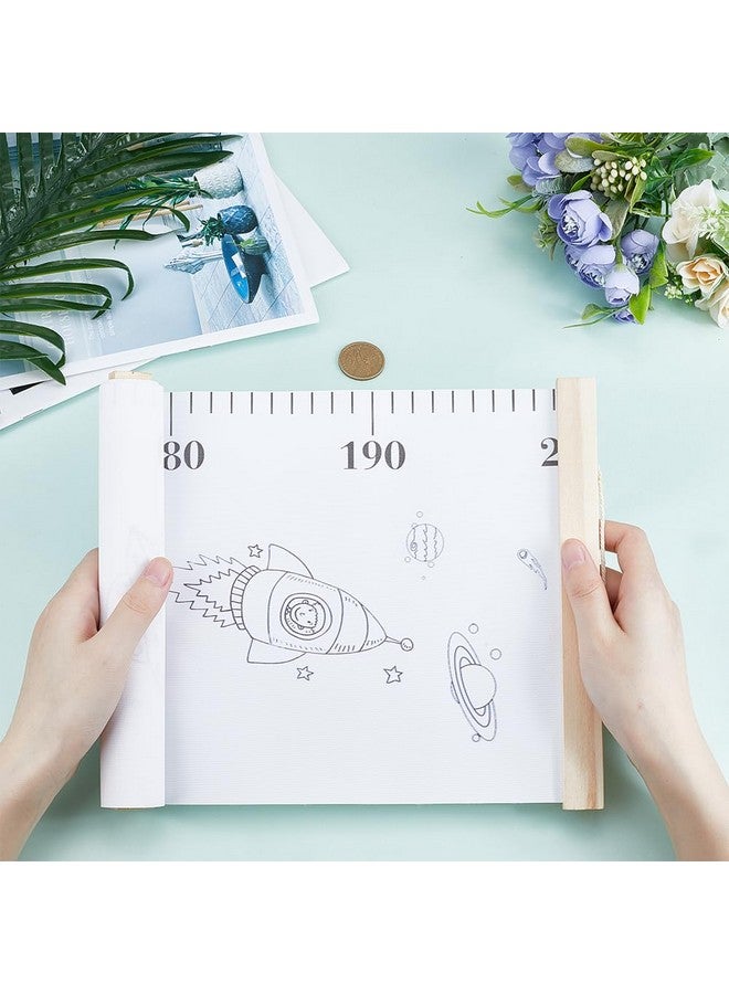 CREATCABIN Space Growth Chart Height Growth Chart Wall Chart Wood Hanging Growth Height Chart Wall Rulers Rectangle for Home Living Room Decoration Nursery Decor Gift White - Image 3