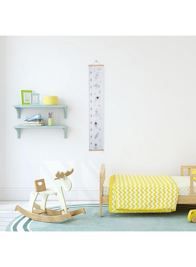 CREATCABIN Space Growth Chart Height Growth Chart Wall Chart Wood Hanging Growth Height Chart Wall Rulers Rectangle for Home Living Room Decoration Nursery Decor Gift White - Image 5