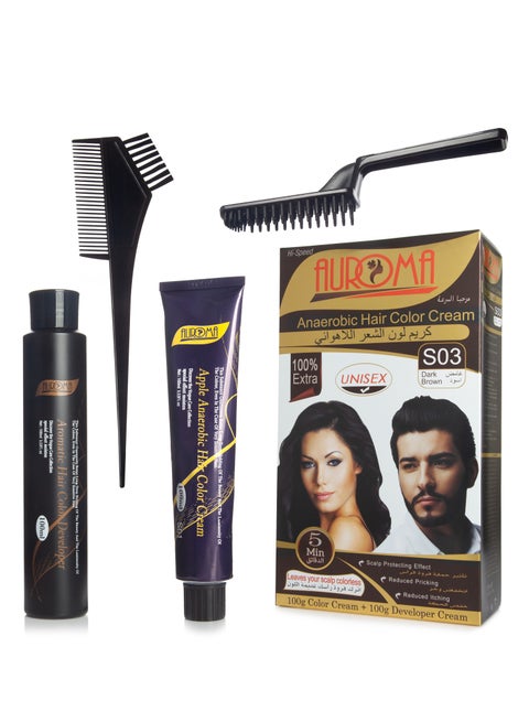 Natural Hair Color ( Dark Brown ) for Men and Women - Aerobic Hair Color Cream S03