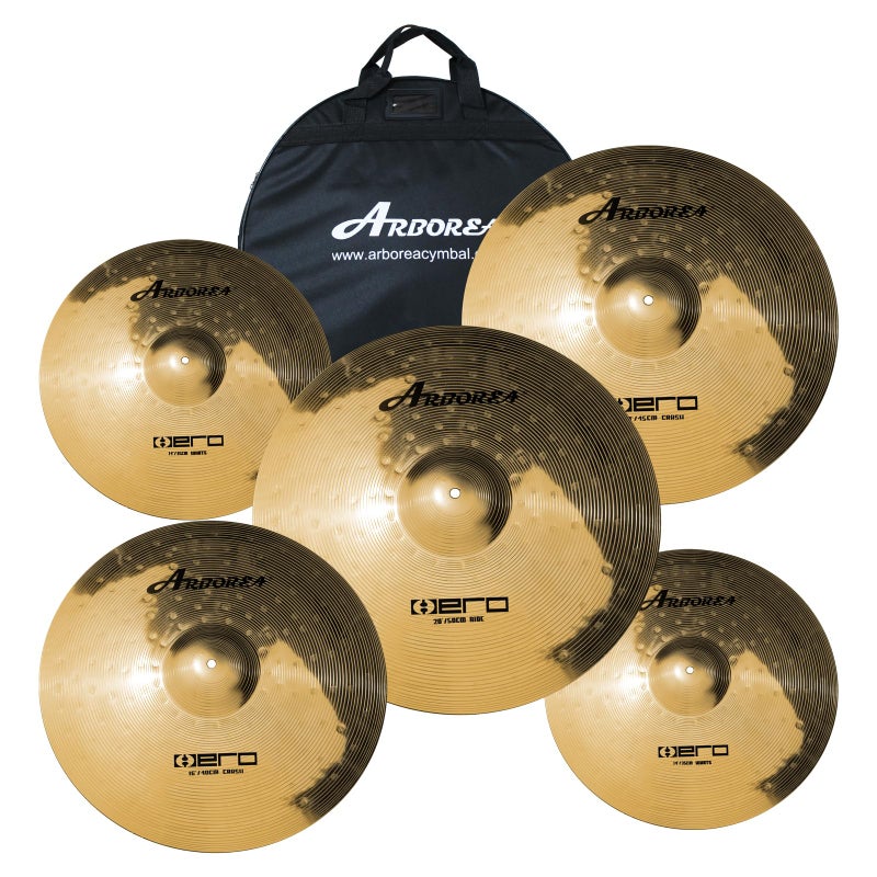 Arborea طقم صنجات أربوريا من سبائك الألومنيوم 14"/16"/18"/20" مع حقيبة صنج مجانية - 5 قطع لصنجات طقم الطبول - Image 1