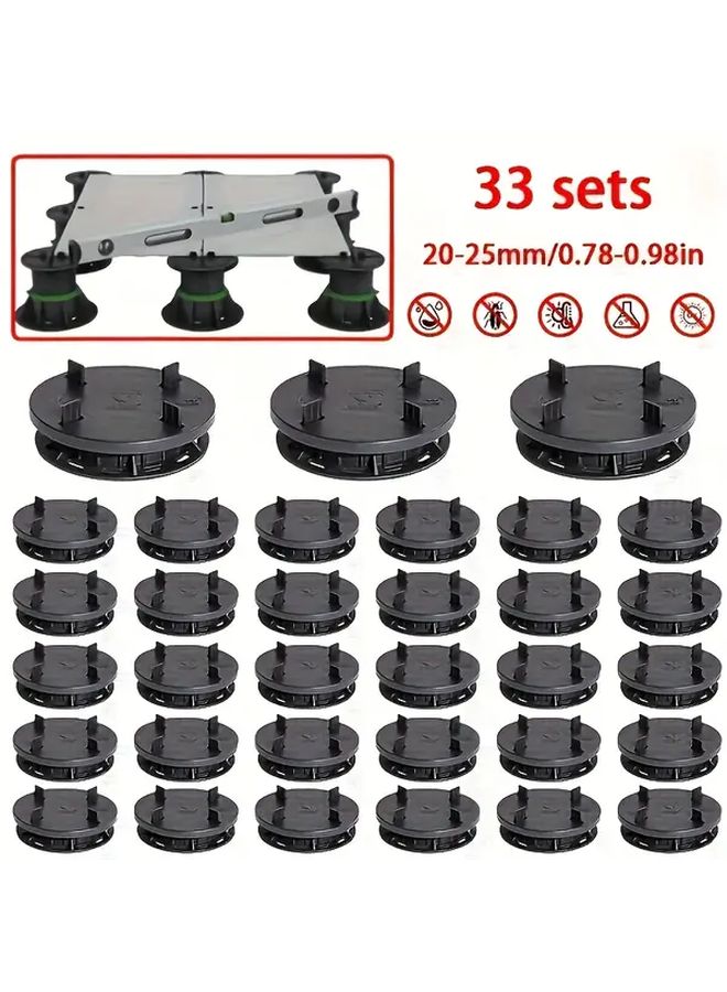 33 مجموعة من قواعد أرصفة البلاط بقياس 25 ملم، مصنوعة من البلاستيك المتين للتراسات وأسطح decks والشرفات - Image 1