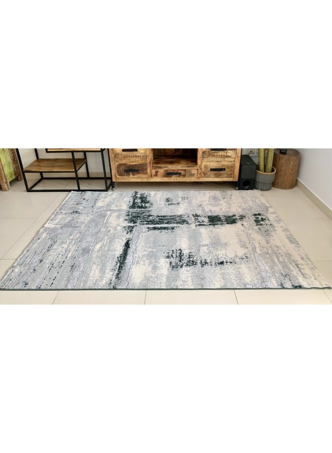 HANDPICKED FURNITURE أثاث منتقى بعناية، سجادة خضراء مجردة، سجاد منطقة فائق النعومة لغرفة النوم وغرفة المعيشة وغرفة الطعام، سجاد أرضيات مضاد للانزلاق، سهل التنظيف، صنع في تركيا، بولي بروبيلين، مستطيل  - Image 3