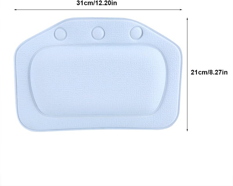 Bathtub Pillow, PVC Soft Foam Sponge Padded Spa Headrest Bath Head Pillow Neck Back Cushion for Bathroom Hotel(Blue) - Image 4