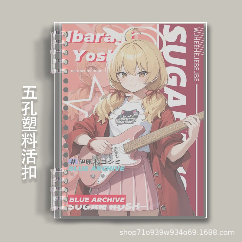 Blue File Series A5B5 Buckle Removable Notebook Notepad Horizontal Line Student Secondary Pp Seal - Image 1