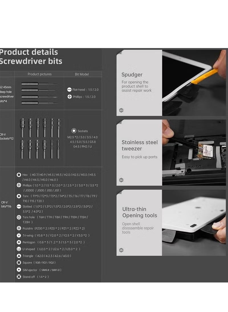 Screwdriver Set Magnetic, 145-in-1 Precision Screwdriver Set Repair Tool kit for Mobile Phone, Watch, Glasses, Camera, computer, Xbox, PS 4, Nintendo, laptop, tablet, gaming Console - Image 5