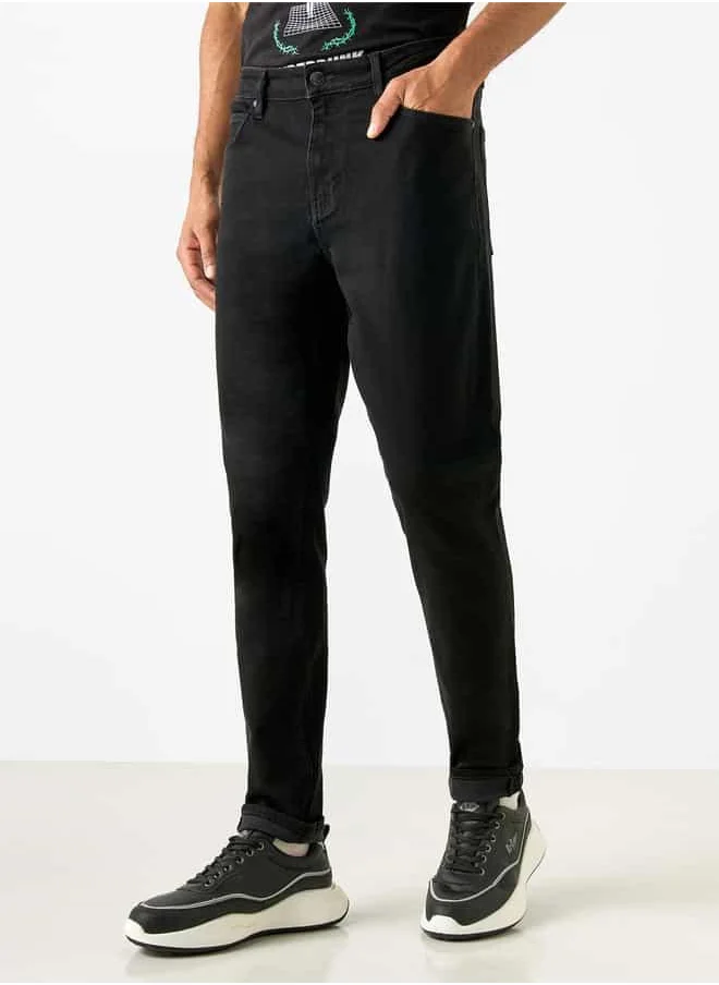 Lee Cooper Lee Cooper Skinny Fit Mid-Rise Jeans with Pockets